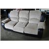 Image 1 : MICROFIBER AND LEATHER DOUBLE RECLINER SOFA