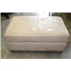 Image 1 : BEIGE LEATHER OTTOMAN
