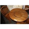 Image 2 : ROUND OAK DINING TABLE W/ 2 CHARIS + LAZY SUSAN