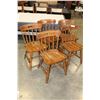 Image 1 : SET OF FIVE WALNUT DINING CHAIRS
