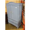 Image 2 : PAINTED BLUE WARDROBE WITH PORCELAIN DOOR PULLS