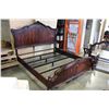 Image 2 : DESIGNER MAHOGANY FINISH KINGSIZE BED FRAME