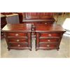 Image 1 : PAIR OF DESIGNER MAHOGANY FINISH NIGHTSTANDS