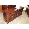 Image 2 : PAIR OF DESIGNER MAHOGANY FINISH NIGHTSTANDS