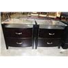 Image 1 : PAIR OF BRAND NEW MODERN GLASS TOP ESPRESSO FINISH NIGHTSTANDS, SOLID WOOD CONSTRUCTION, BALL BEARIN