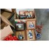 Image 1 : BOX OF EASTERN FIGURAL WALL PLAQUES SHADOW BOX PICTURE AND BOX OF ESTATE BRASSWARE TEALIGHT HOLDER E