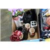 Image 2 : BOX AND CRATE OF VASES AND HOUSEHOLD GOODS