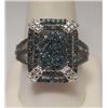 Image 1 : Elegant Blue Diamonds Silver Ring