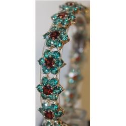 Gorgeous Rose Garnet and Russian Chrome Diopside Bracelet