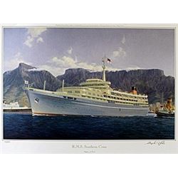 Lithograph "R.M.S. Southern Cross"  Stephen J. Card