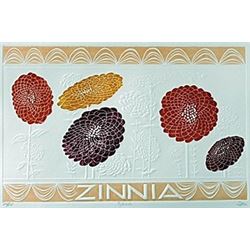 Embossed Lithograph "Zinnia"  Hari Hockey