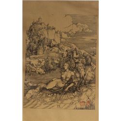 Museum Lithograph "The Sea Monster" after Albrecht Durer