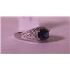 Image 2 : Exquisite Sterling Silver Ring with Blue Sapphire