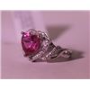 Image 2 : Exquisite Sterling Silver Ring with Lab Ruby
