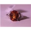 Image 1 : Exquisite Sterling Silver Ring with Lab Orange Sapphire