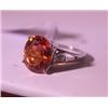 Image 2 : Exquisite Sterling Silver Ring with Lab Orange Sapphire