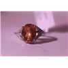 Image 2 : Exquisite Sterling Silver Ring with Lab Orange Sapphire