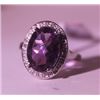 Image 1 : Exquisite Sterling Silver Ring with Amethyst
