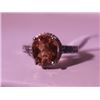 Image 3 : Exquisite Sterling Silver Ring with Lab Orange Sapphire and Diamonds