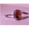 Image 3 : Exquisite Sterling Silver Ring with Lab Orange Sapphire and Diamonds