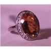 Image 1 : Exquisite Sterling Silver Ring with Lab Orange Sapphire