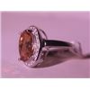 Image 2 : Exquisite Sterling Silver Ring with Lab Orange Sapphire