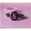Image 1 : Exquisite Sterling Silver Ring with Lab Alexandrite and Diamonds