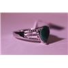 Image 2 : Exquisite Sterling Silver Ring with Pear Cut Columbian Emerald