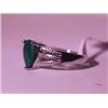 Image 3 : Exquisite Sterling Silver Ring with Pear Cut Columbian Emerald