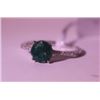Image 1 : Exquisite Sterling Silver Ring with Genuine Columbian Emerald