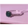 Image 3 : Exquisite Sterling Silver Ring with Genuine Columbian Emerald