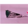 Image 2 : Exquisite Sterling Silver Ring with Genuine Columbian Emerald