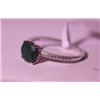 Image 2 : Exquisite Sterling Silver Ring with Genuine Columbian Emerald and Diamonds
