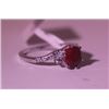 Image 3 : Exquisite Sterling Silver Ring with Round Cut Pigeon Blood Ruby