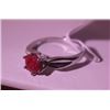 Image 5 : Exquisite Sterling Silver Ring with Round Cut Pigeon Blood Ruby