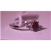 Image 2 : Exquisite Sterling Silver Ring with Pigeon Blood Ruby