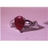 Image 1 : Exquisite Sterling Silver Ring with Pigeon Blood Ruby