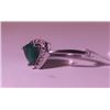 Image 1 : Exquisite Sterling Silver Ring with Genuine Columbian Emerald