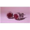 Image 1 : Exquisite Sterling Silver Earrings with Pigeon Blood Ruby