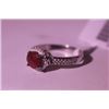 Image 1 : Exquisite Sterling Silver Ring with Pigeon Blood Ruby