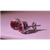 Image 1 : Exquisite Sterling Silver Earrings with Pigeon Blood Ruby