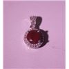 Image 1 : Exquisite Sterling Silver Pendant with Pigeon Blood Ruby