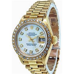 Ladys 18K President DiamondDial Rolex