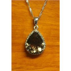 Beautiful Pendant with Smoky Quartz and Diamond