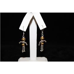 Dazzling Body Figure Silver Earrings (34E)