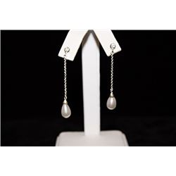 Elegant Pearl Silver Earrings (42E)