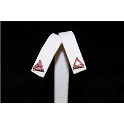 Fine Pink Gemstone Stud Earrings (46E)