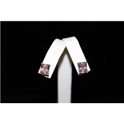 Lavish Light Purple Silver Stud Earrings (48E)