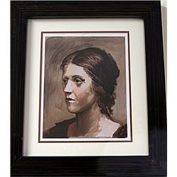 Framed Pablo Picasso-Olga Lithograph (3E-EK)