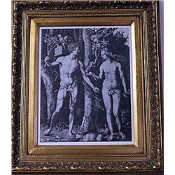 Framed Albrecht Dürer-Adam and Eve Engraving (16E-EK)